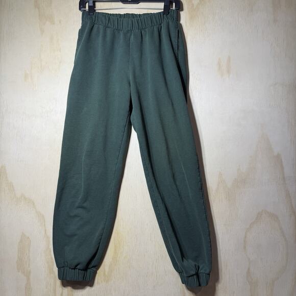 Brandy Melville Pants - Brandy Melville Green Jogger Sweatpants Elastic Waist Fleece Lounge Pants